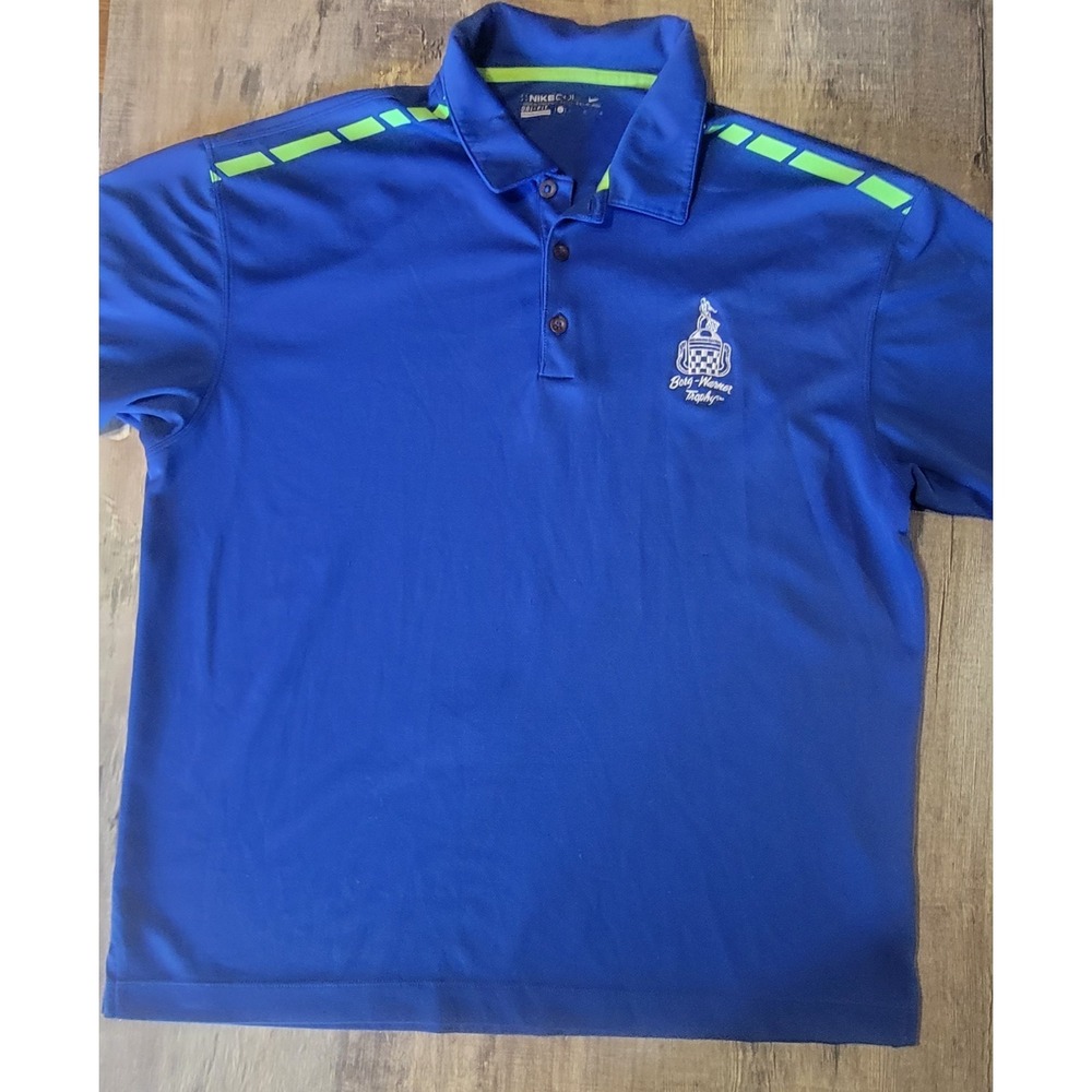 Nike Golf Performance Dri Fit Mens Large Borg Warner Cup Embroidered‎ Polo Shirt